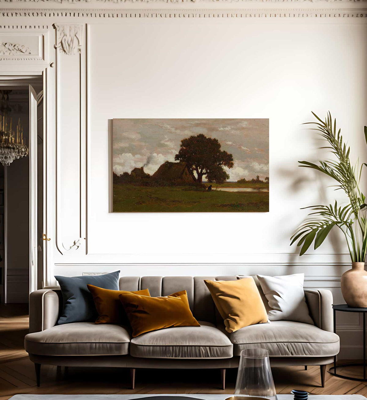 Chaumieres Near The Pond 1850 By Theodore Rousseau Fine Art Print