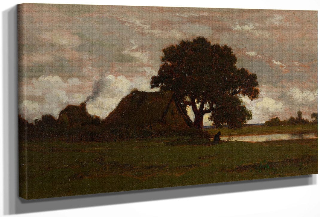 Chaumieres Near The Pond 1850 By Theodore Rousseau Fine Art Print