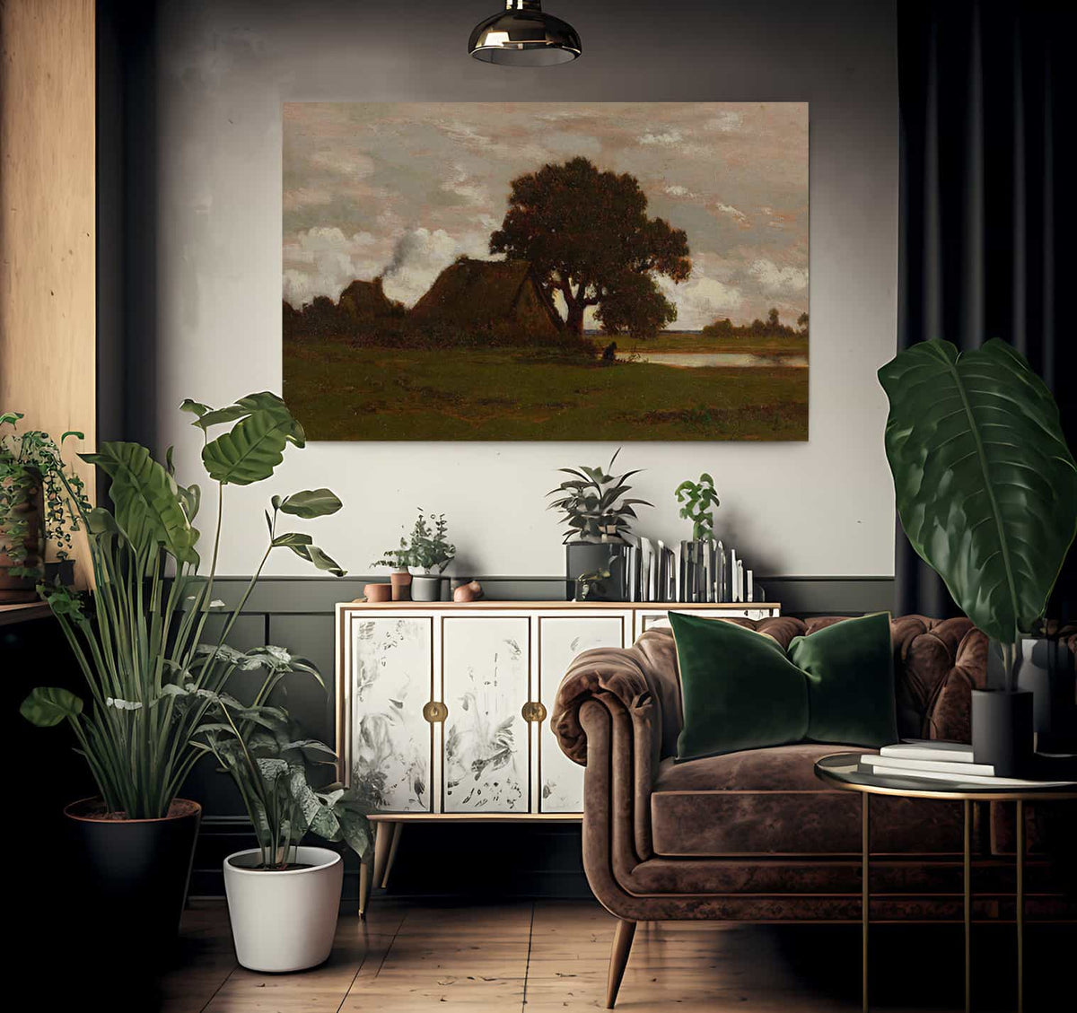 Chaumieres Near The Pond 1850 By Theodore Rousseau Fine Art Print