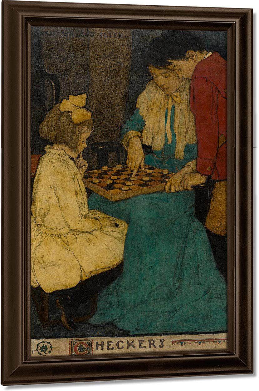 Checkers Scribners Magazine Illustration December 1902 By Jessie Willcox Smith Fine Art Print