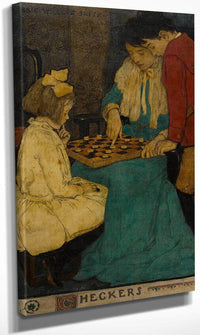 Checkers Scribners Magazine Illustration December 1902 By Jessie Willcox Smith Fine Art Print
