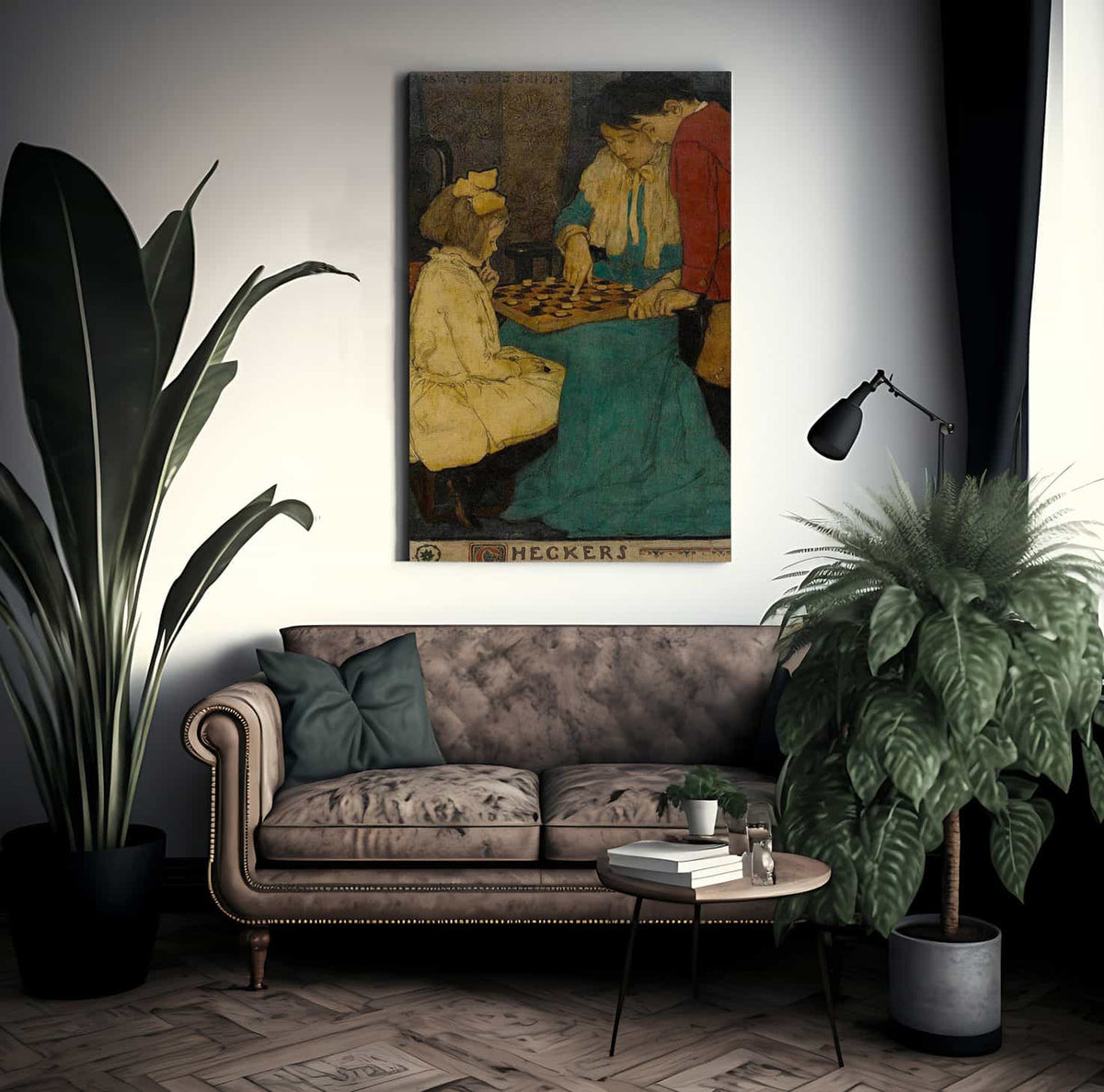 Checkers Scribners Magazine Illustration December 1902 By Jessie Willcox Smith Fine Art Print