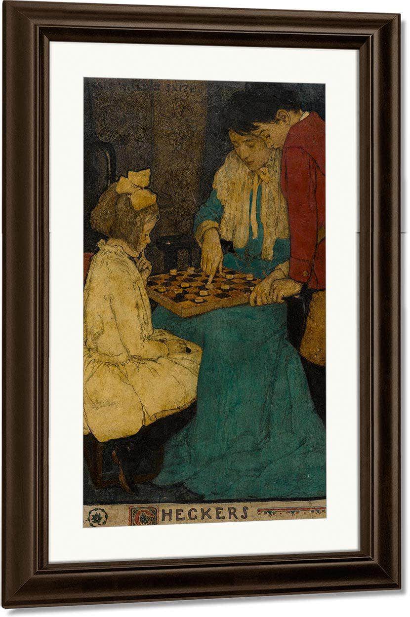 Checkers Scribners Magazine Illustration December 1902 By Jessie Willcox Smith Fine Art Print