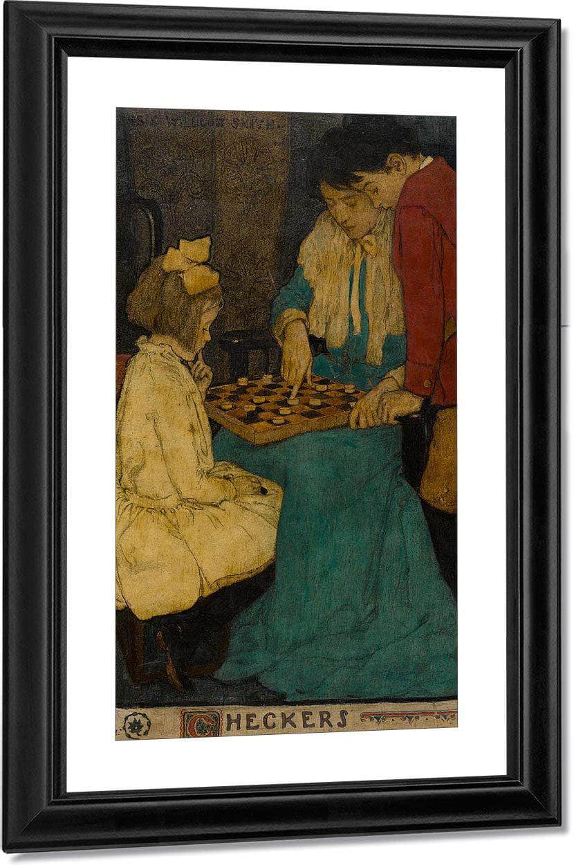 Checkers Scribners Magazine Illustration December 1902 By Jessie Willcox Smith Fine Art Print