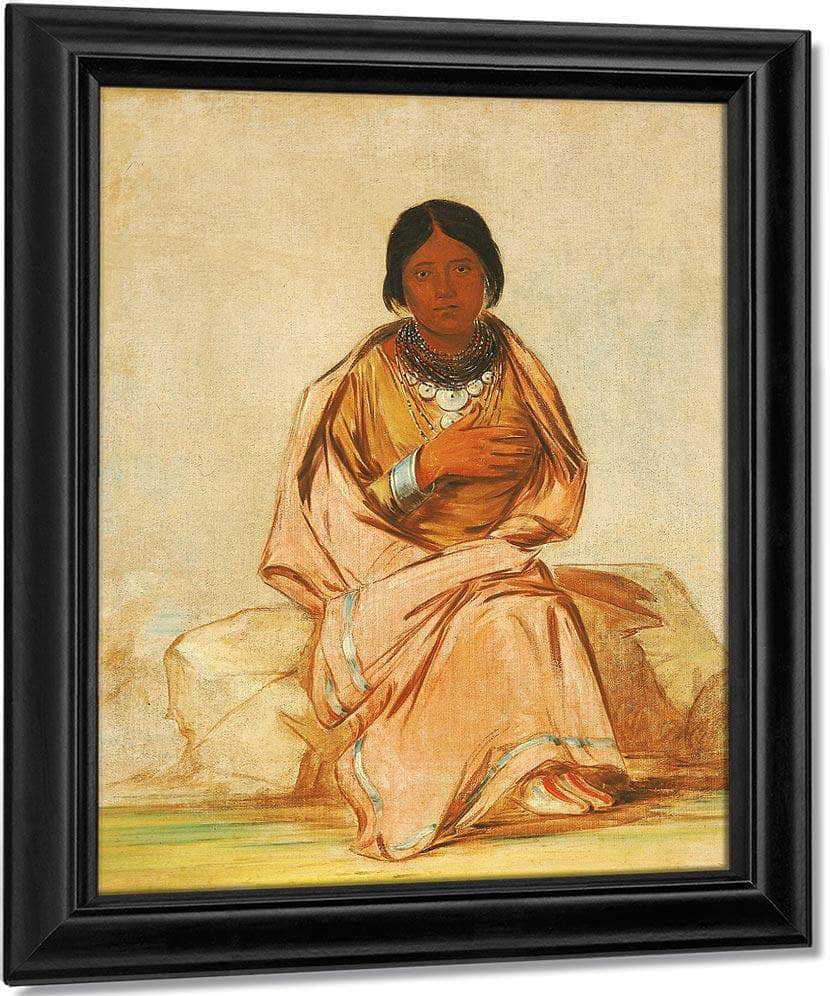 Chee A Ex E Co, Daughter Of Deer Without A Heart By George Catlin Fine Art Print
