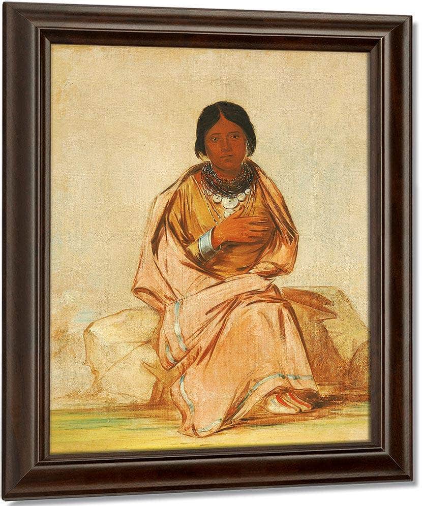 Chee A Ex E Co, Daughter Of Deer Without A Heart By George Catlin Fine Art Print