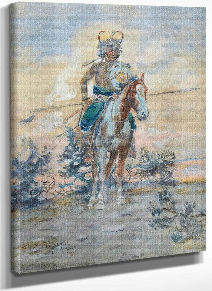 Cheyenne Warrior By Charles Marion Russell Fine Art Print
