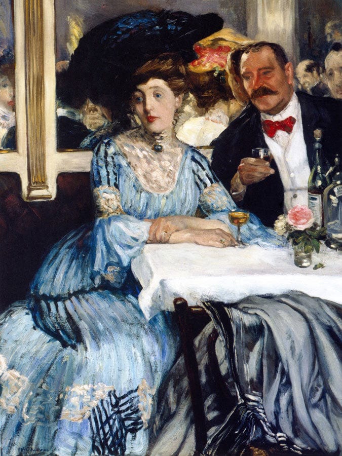 Chez Mouquin 1905 By William Glackens Fine Art Print