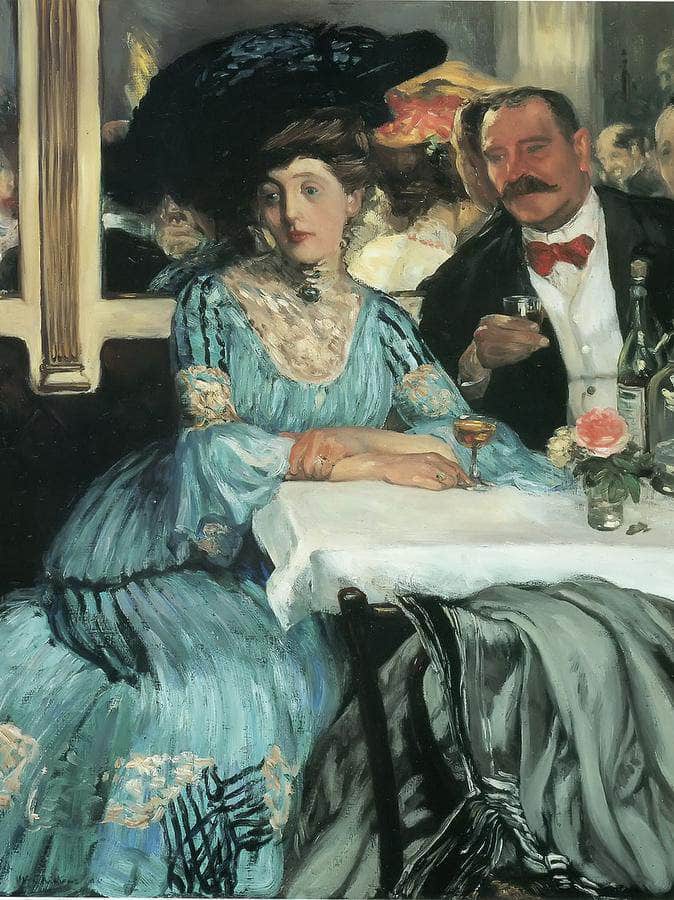 Chez Mouquin By William J Glackens Fine Art Print