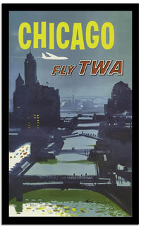 Chicago Fly Twa  Vintage Poster Fine Art Print