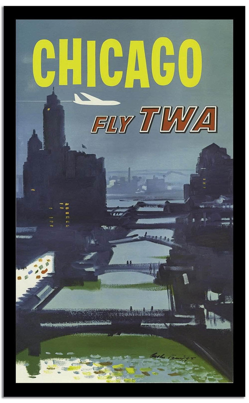 Chicago Fly Twa  Vintage Poster Fine Art Print