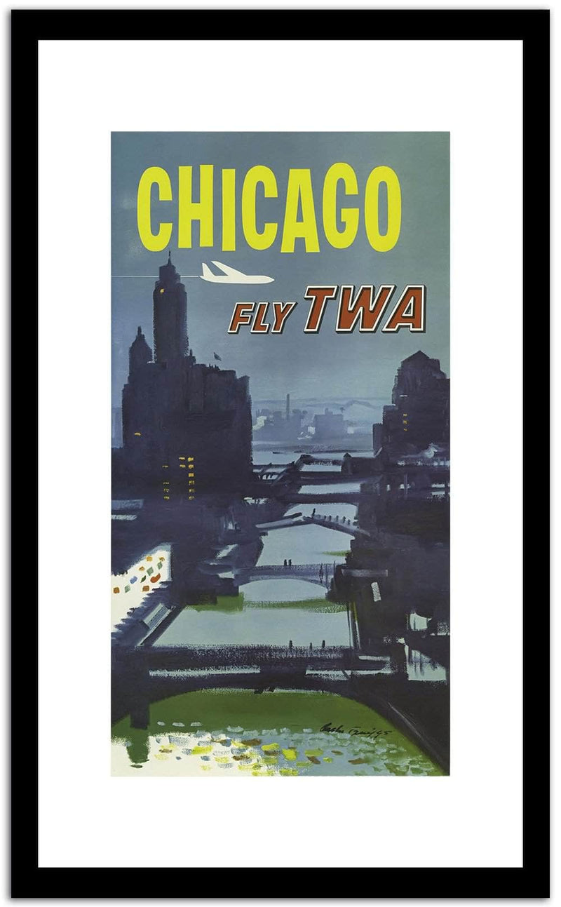 Chicago Fly Twa  Vintage Poster Fine Art Print