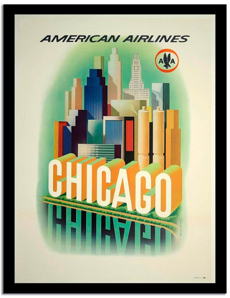 Chicago  Vintage Posterb Fine Art Print