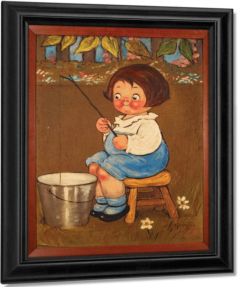 Child Fishing In A Pail By Grace G Drayton Fine Art Print