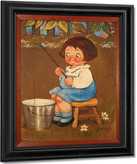 Child Fishing In A Pail By Grace G Drayton Fine Art Print