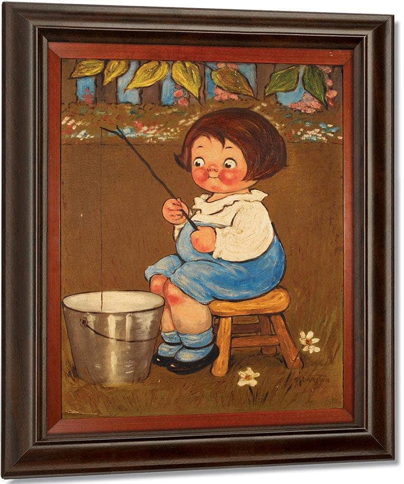 Child Fishing In A Pail By Grace G Drayton Fine Art Print