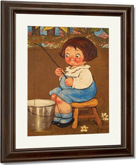 Child Fishing In A Pail By Grace G Drayton Fine Art Print