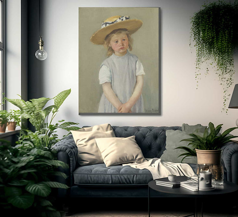 Child In A Straw Hat By Mary Cassatt Fine Art Print