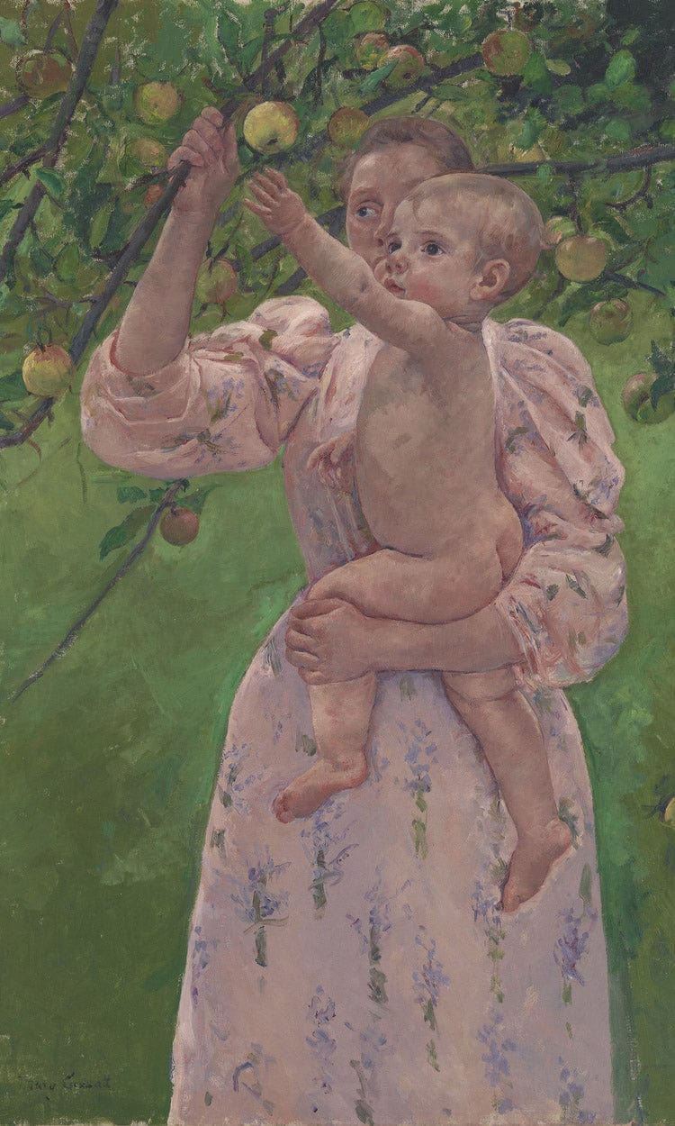 Child Picking A Fruit (Enfant Cueillant Un Fruit) By Mary Cassatt Fine Art Print