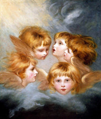Child's Portrait Views Heads Of Angels Painting Joshua Reynolds Canvas Art Fine Art Print