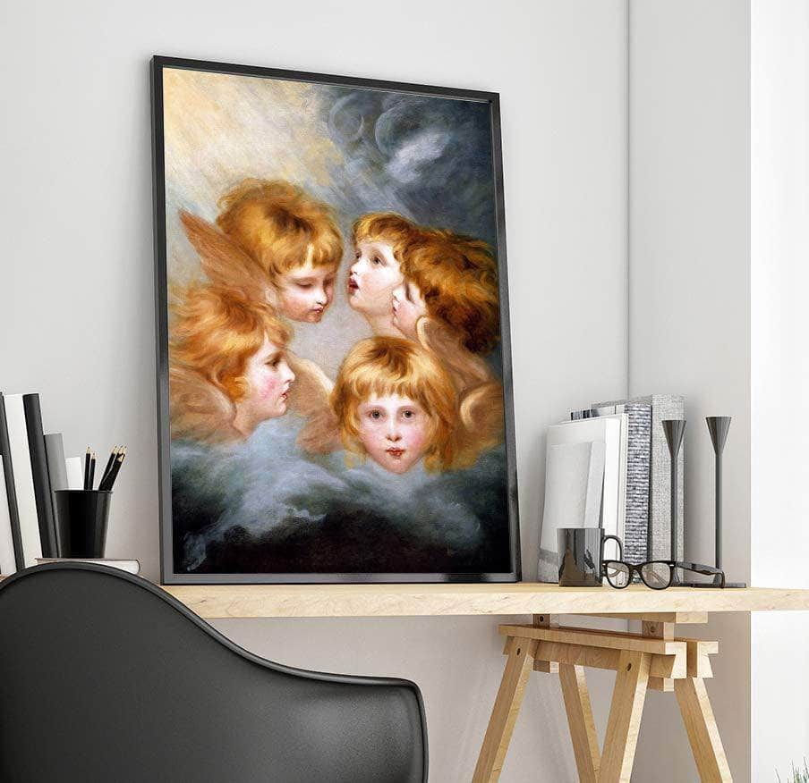 Child's Portrait Views Heads Of Angels Painting Joshua Reynolds Canvas Art Fine Art Print