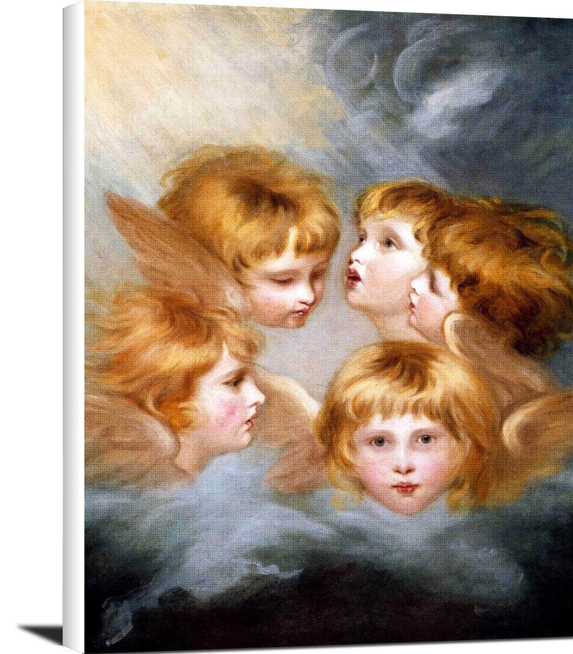 Child's Portrait Views Heads Of Angels Painting Joshua Reynolds Canvas Art Fine Art Print
