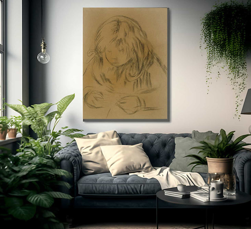 Child Sewing 1 By Pierre Auguste Renoir Fine Art Print