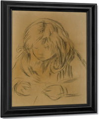 Child Sewing By Pierre Auguste Renoir Fine Art Print