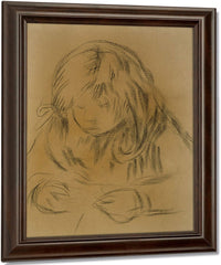 Child Sewing By Pierre Auguste Renoir Fine Art Print