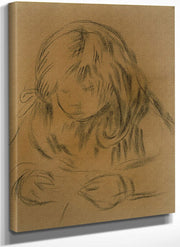 Child Sewing By Pierre Auguste Renoir Fine Art Print