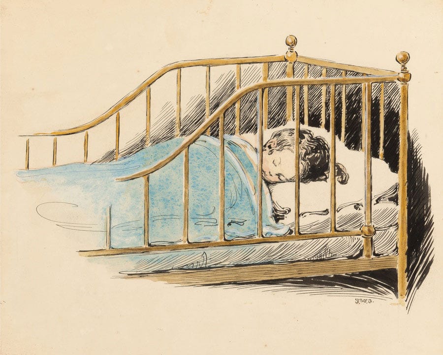 Child Sleeping A Childs Prayer Interior Book Illustration 1926 By Jessie Willcox Smith Fine Art Print