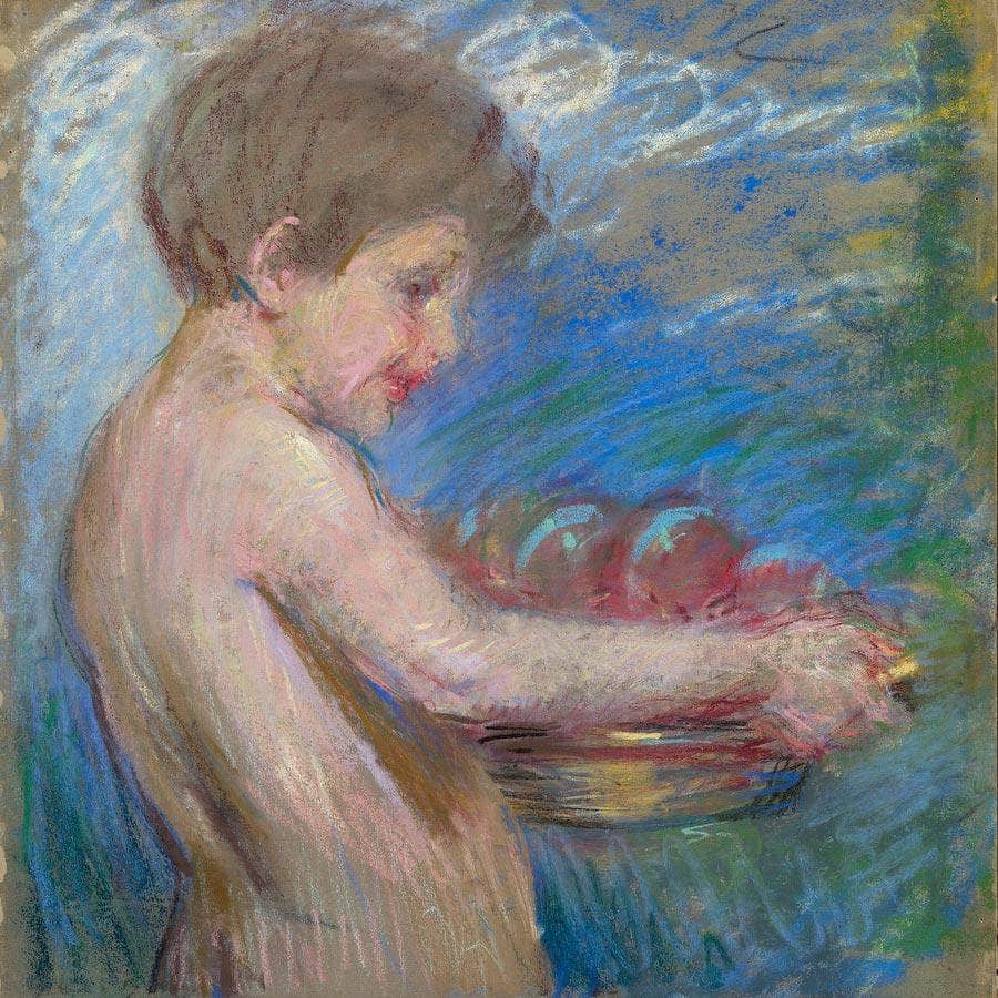 Child With Fruit By Alice Pike Barney Fine Art Print