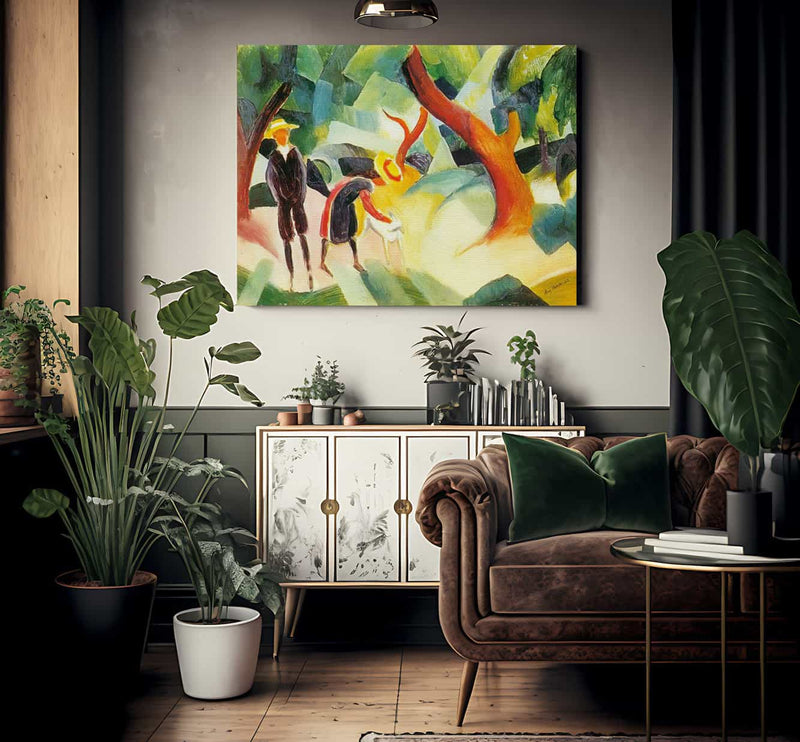 Children And A Goat By August Macke Fine Art Print