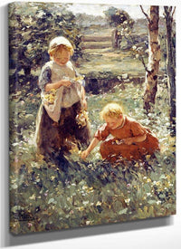 Children In A Field By Evert Pieters Fine Art Print