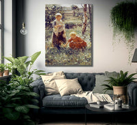 Children In A Field By Evert Pieters Fine Art Print