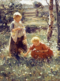 Children In A Field By Evert Pieters Fine Art Print