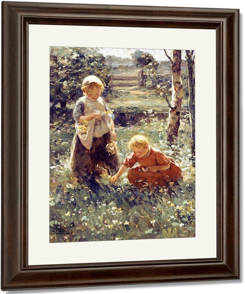 Children In A Field By Evert Pieters Fine Art Print