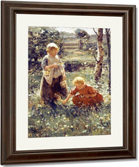 Children In A Field By Evert Pieters Fine Art Print