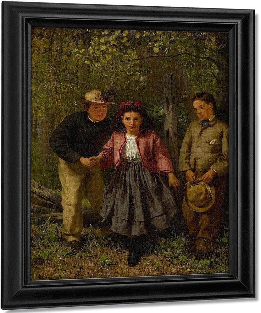 Children In The Forest By John George Brown Fine Art Print