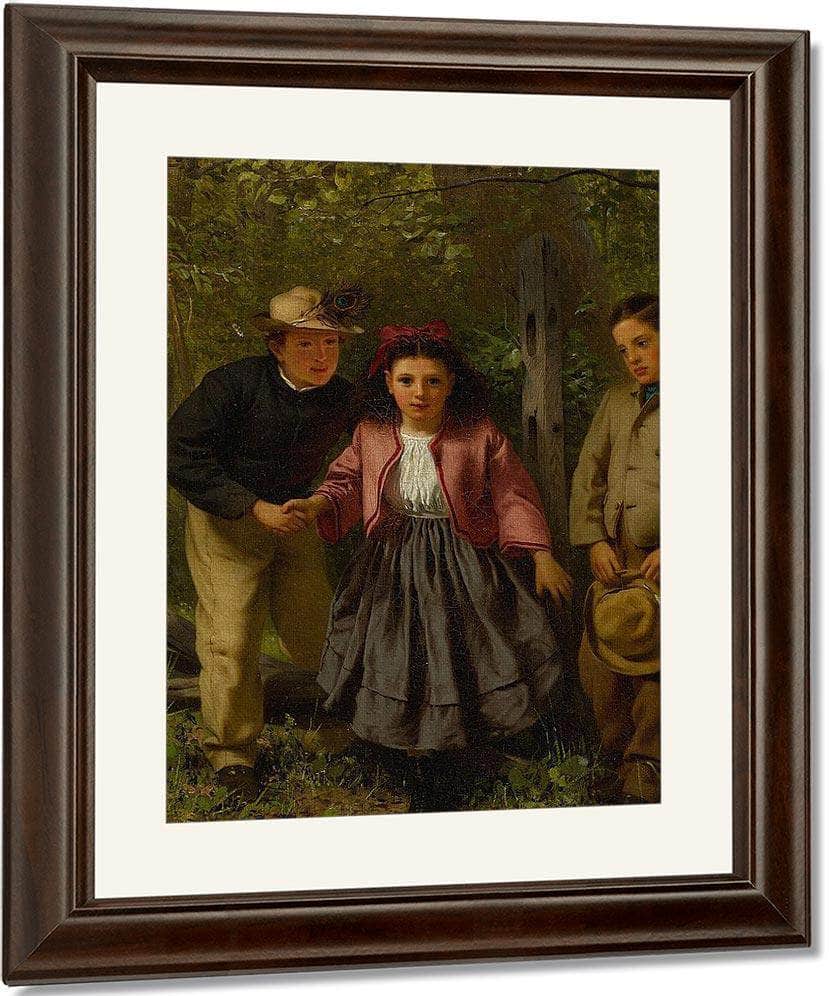 Children In The Forest By John George Brown Fine Art Print