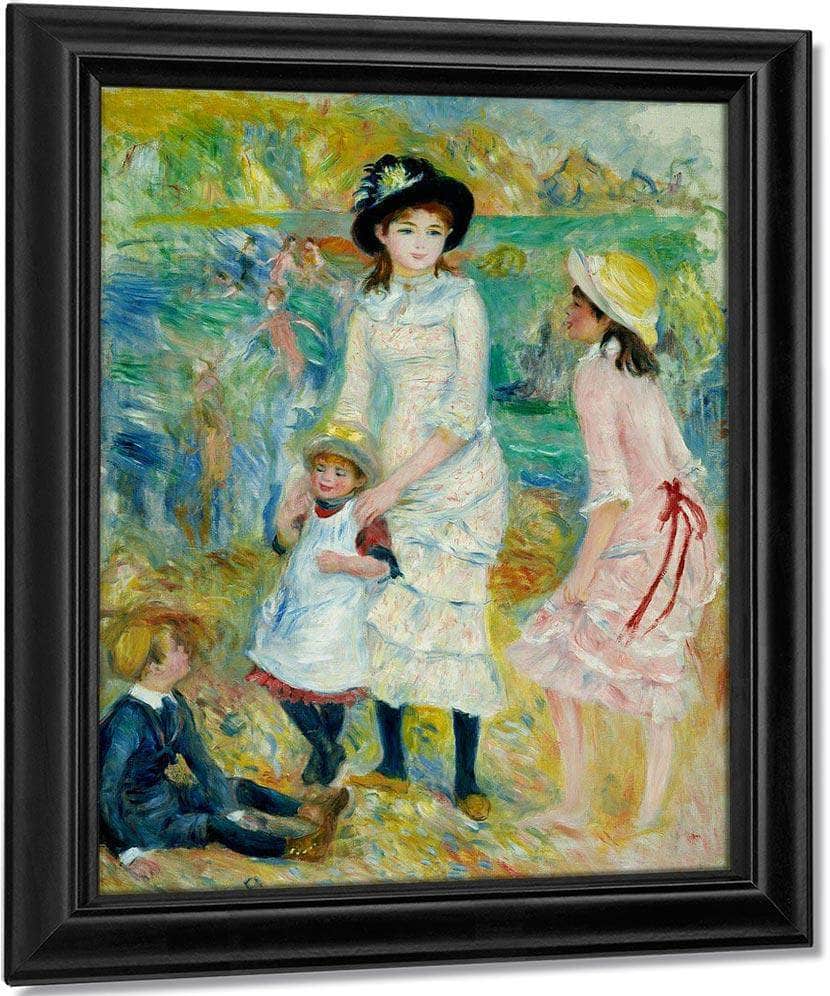 Children On The Seashore, Guernsey By Pierre August Renoir Fine Art Print