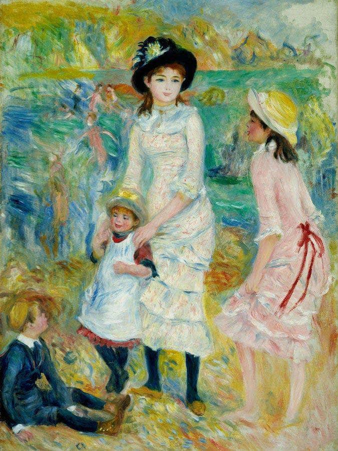 Children On The Seashore, Guernsey By Pierre August Renoir Fine Art Print