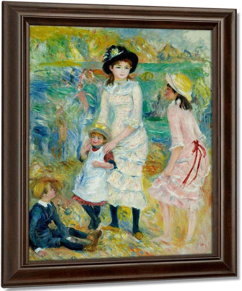 Children On The Seashore, Guernsey By Pierre August Renoir Fine Art Print