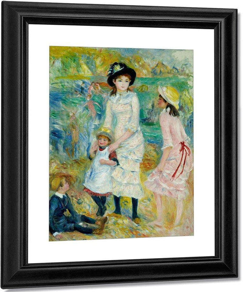 Children On The Seashore, Guernsey By Pierre August Renoir Fine Art Print
