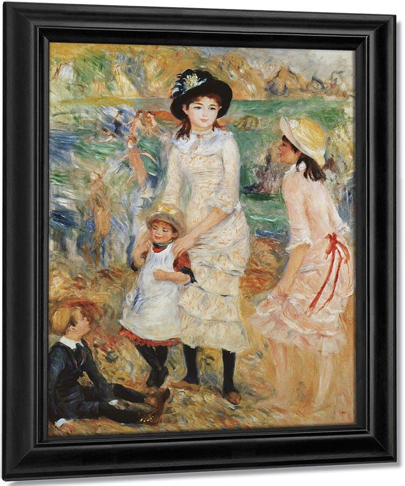 Children On The Seashore, Guernsey By Pierre Auguste Renoir Fine Art Print