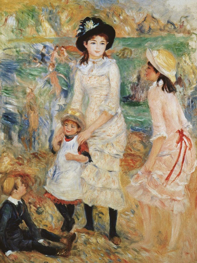 Children On The Seashore, Guernsey By Pierre Auguste Renoir Fine Art Print
