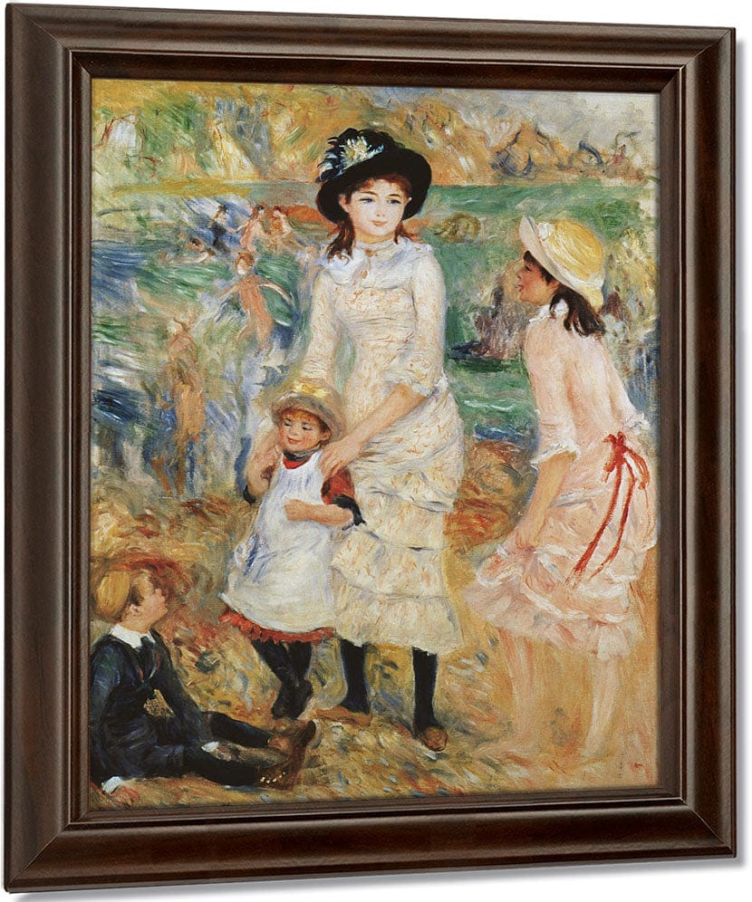 Children On The Seashore, Guernsey By Pierre Auguste Renoir Fine Art Print
