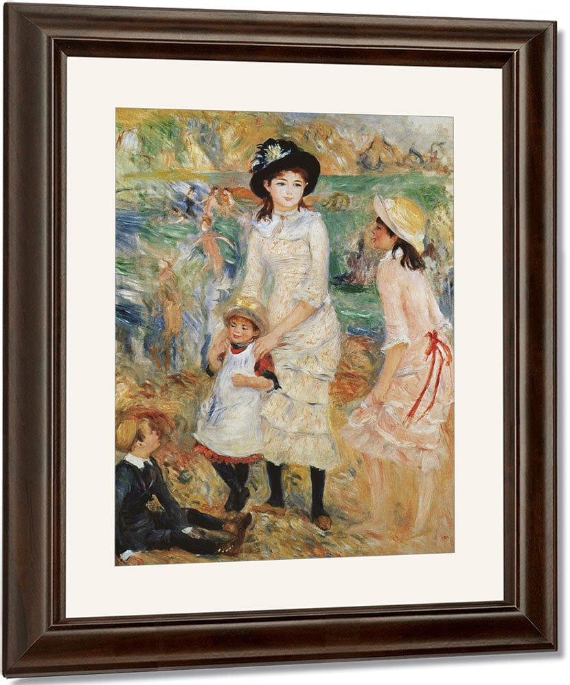 Children On The Seashore, Guernsey By Pierre Auguste Renoir Fine Art Print