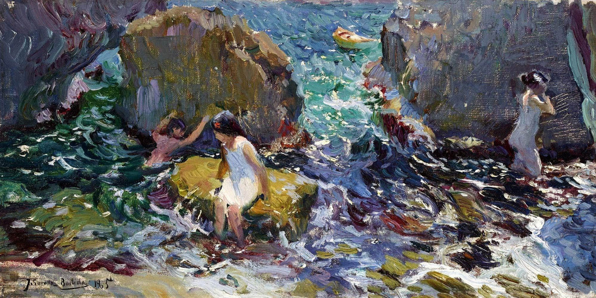 Children On The Shore, Javea Painting Joaquin Sorolla Canvas Art Fine Art Print