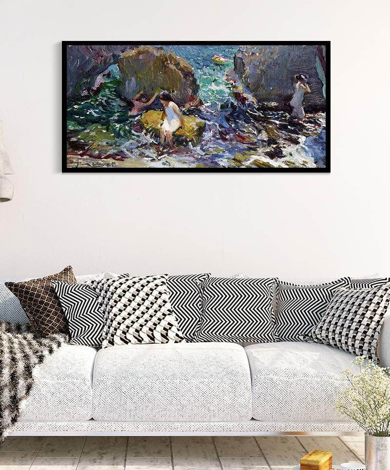 Children On The Shore, Javea Painting Joaquin Sorolla Canvas Art Fine Art Print
